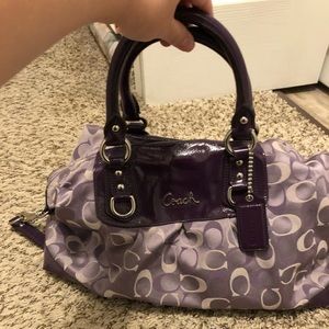Purple coach purse